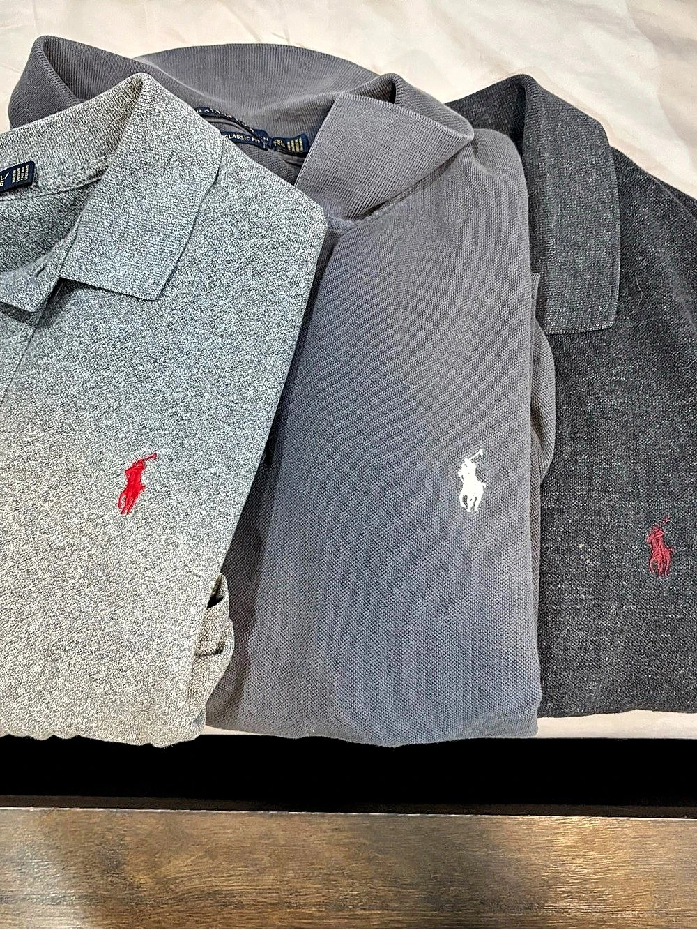 Polo Ralph Lauren Men's Gray Polo Shirts 3-Piece Lot